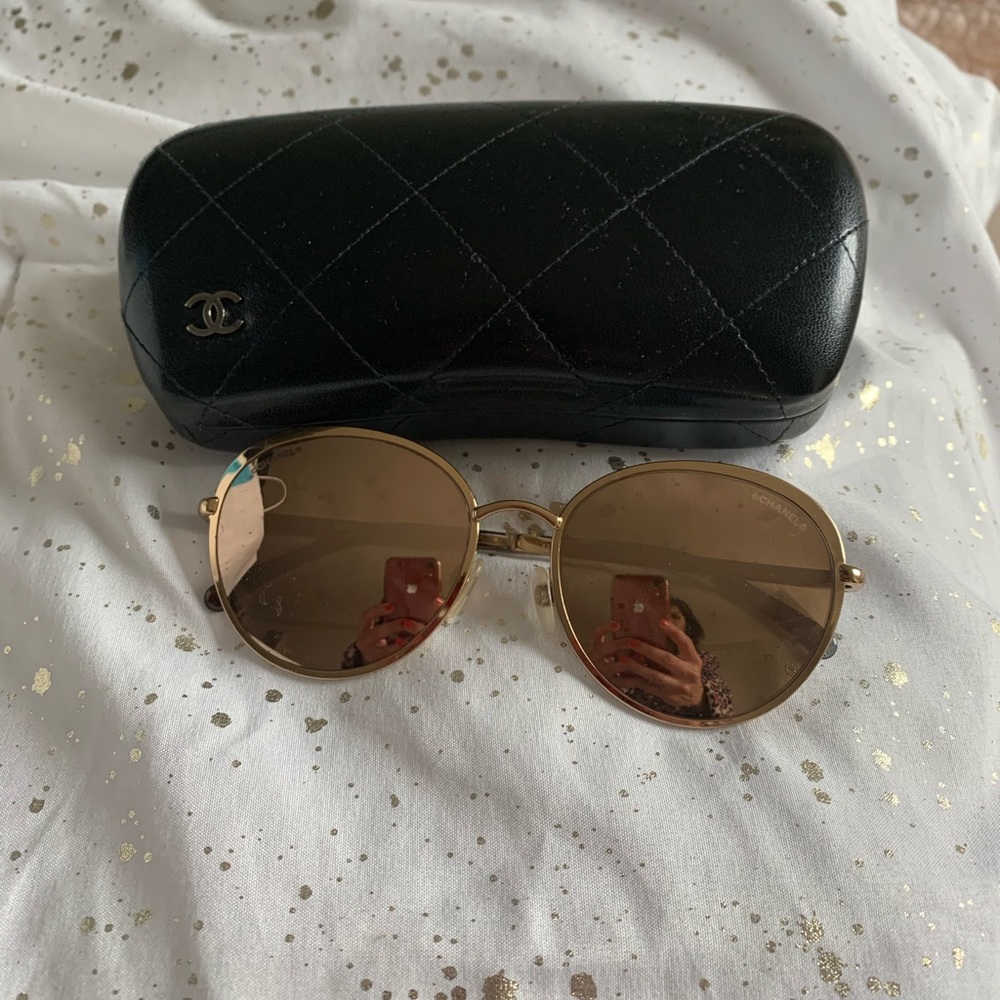 Channel gold glasses